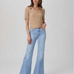 PAIGE Anthropologie Light Blue High Rise Bell Canyon Flares - size 30 x 32